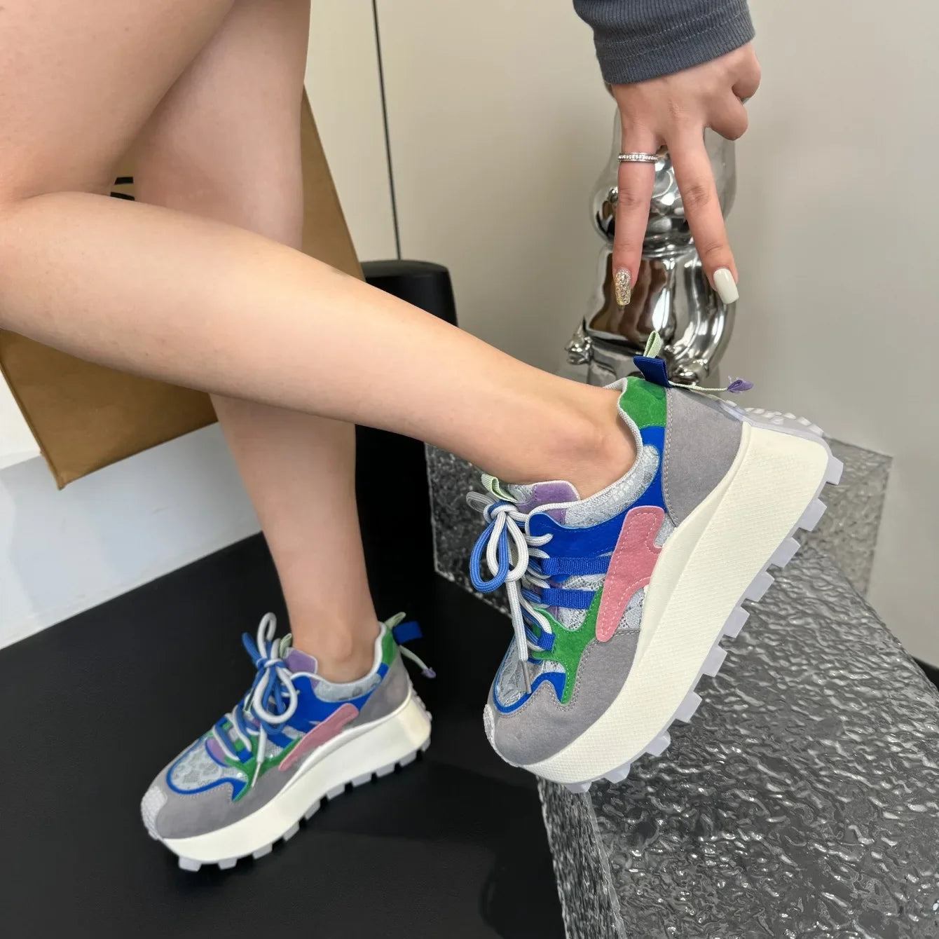 Chunky Retro Colorblock Sneakers