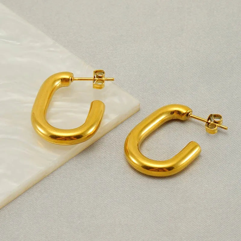 Chunky Square Hoop Earrings