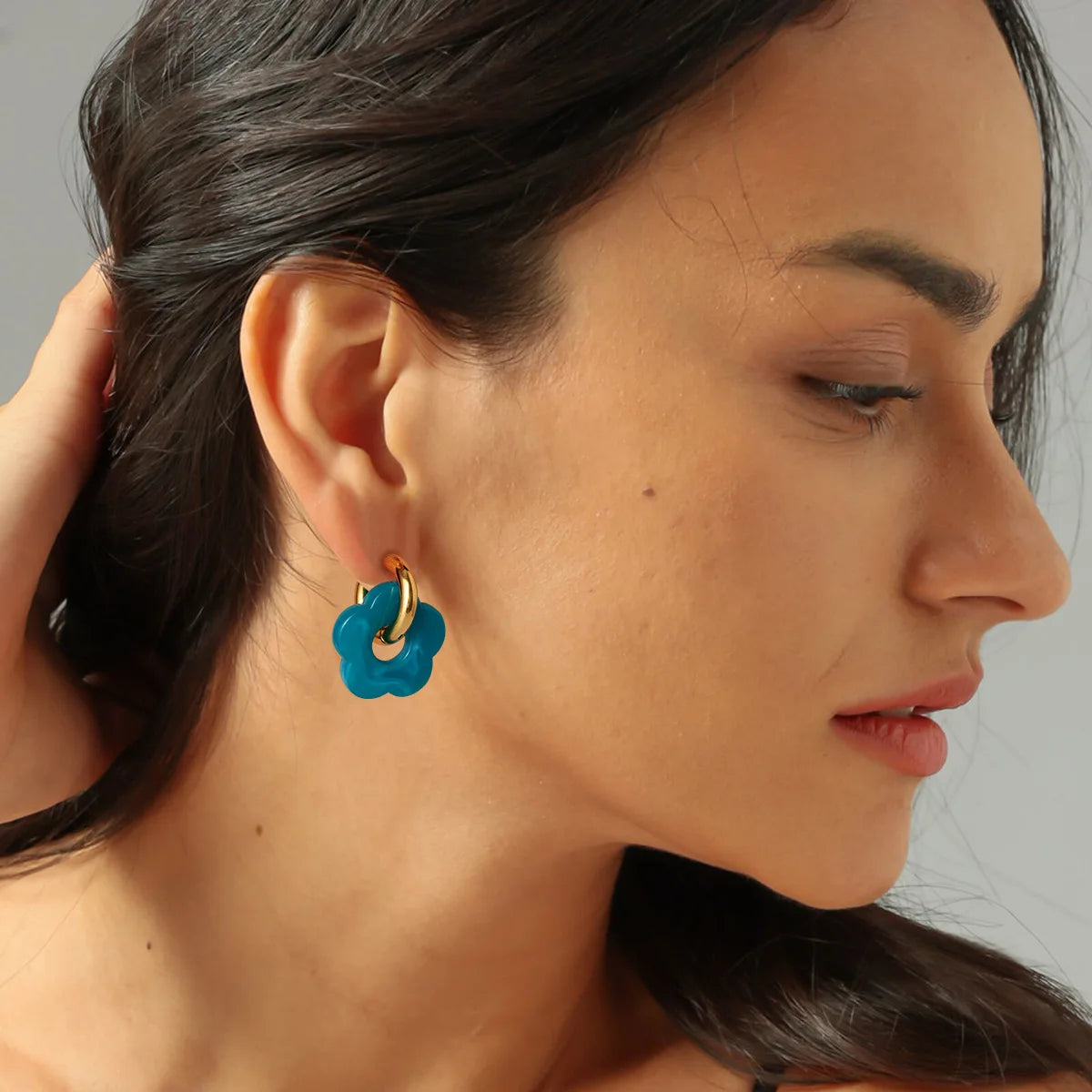 Flower Hoop Earrings