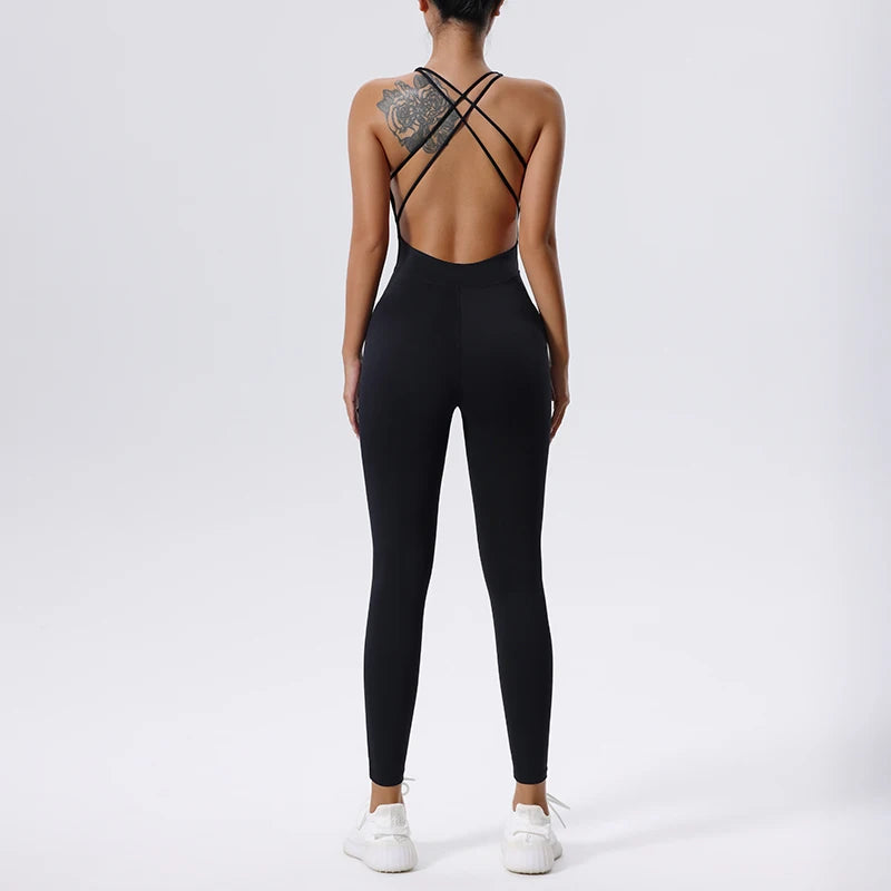 Zipper One-Piece Sportswear for Workout & Yoga