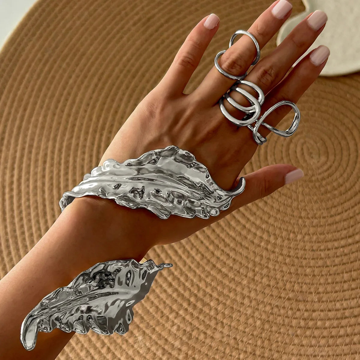 Sculpted Leaf Cuff Bracelet
