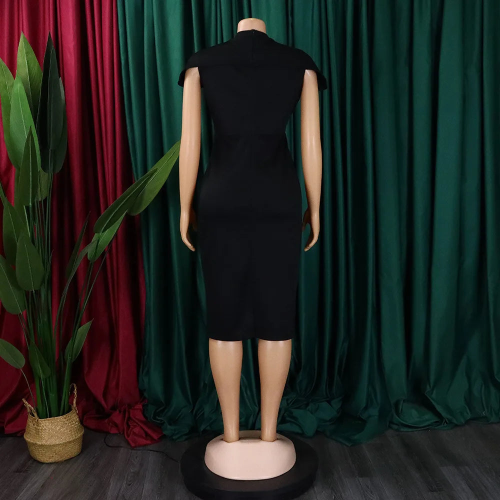 Chic Black Midi Pencil Dress