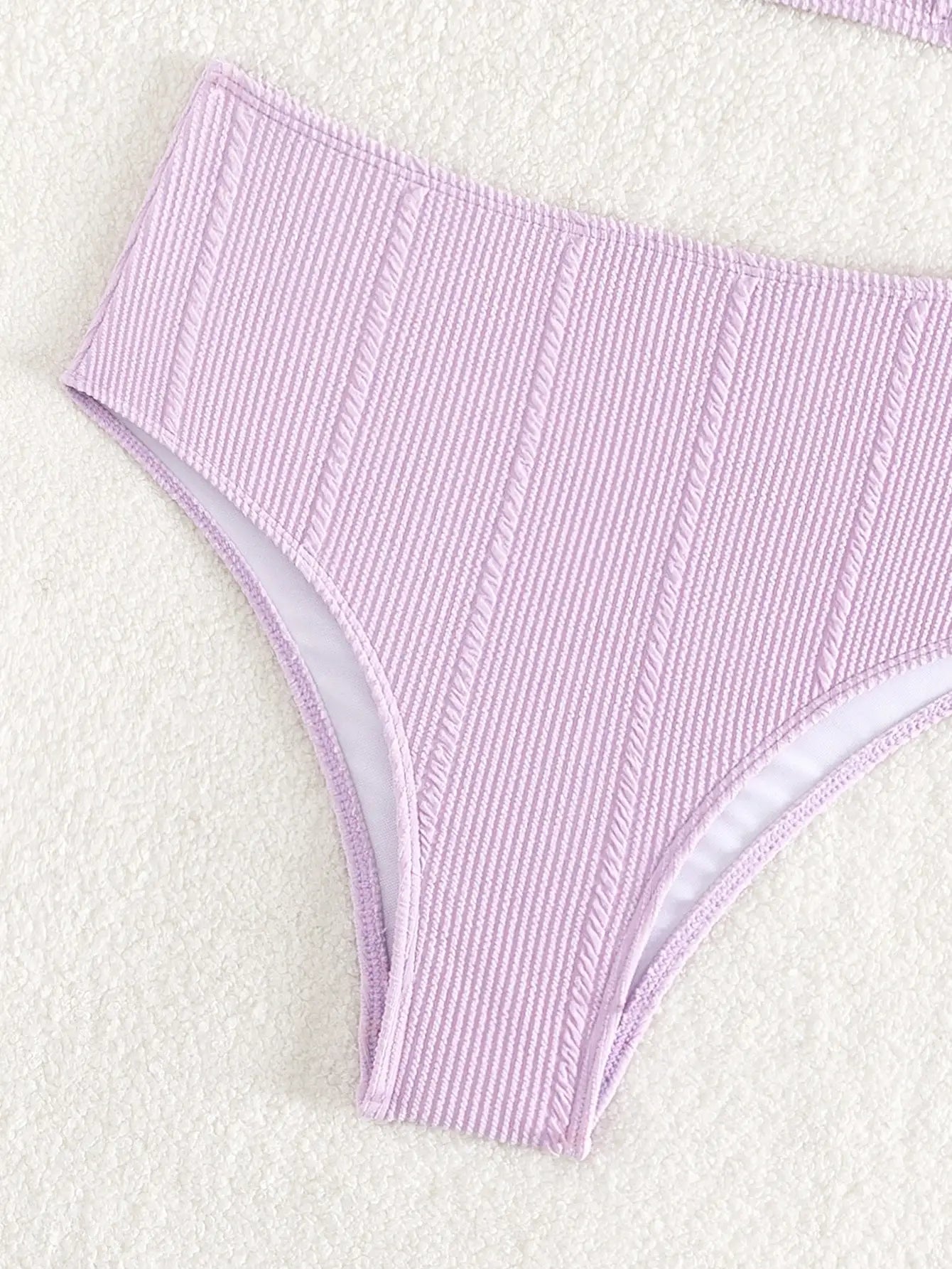 Textured High Waist Bikini Set