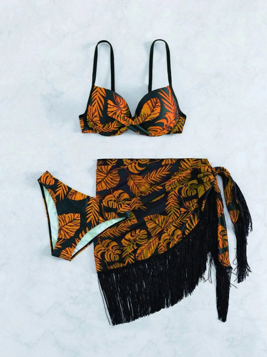 Tropical Fringe Bikini Set