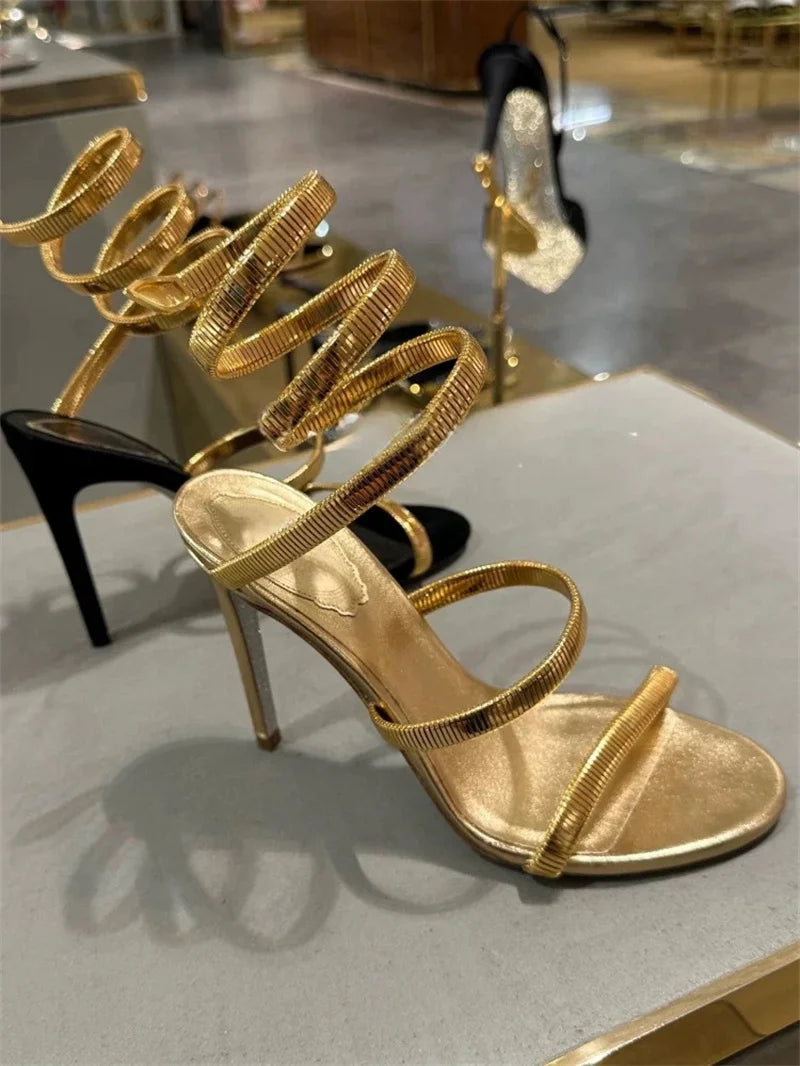 Spiral Strap Stiletto Heels