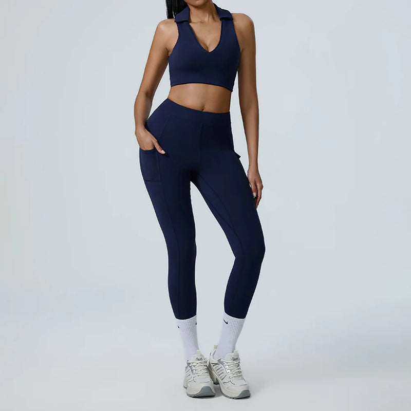 Polo Halter & Cargo Leggings Workout Set