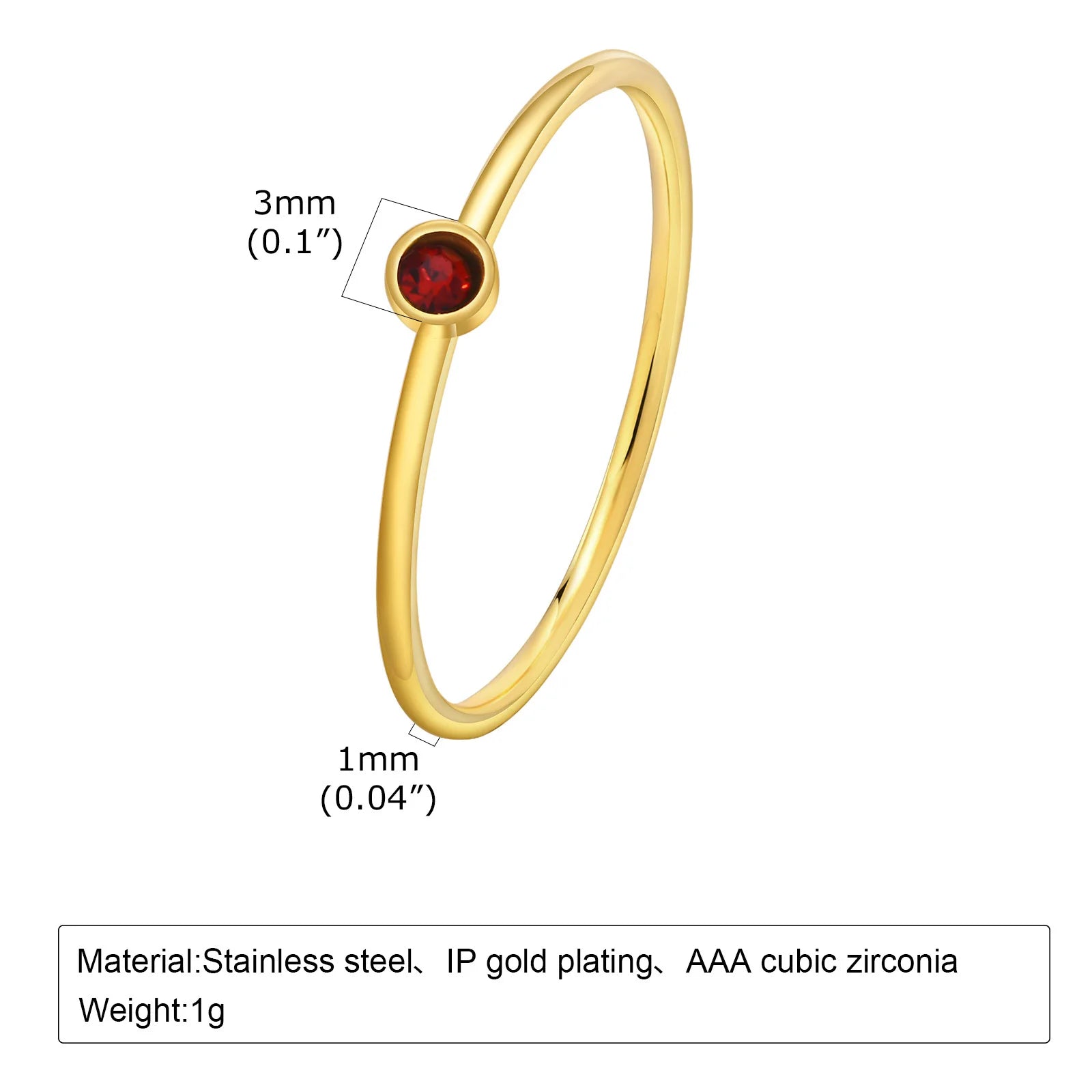 Dainty Birthstone Stacking Ring