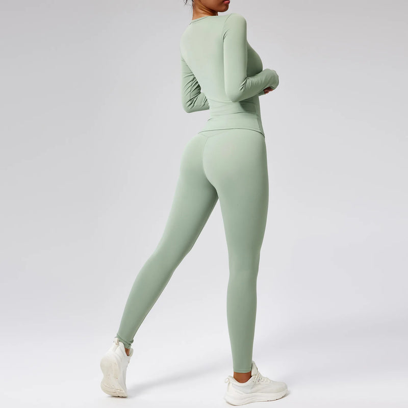 Thumbhole Long Sleeve Leggings Set