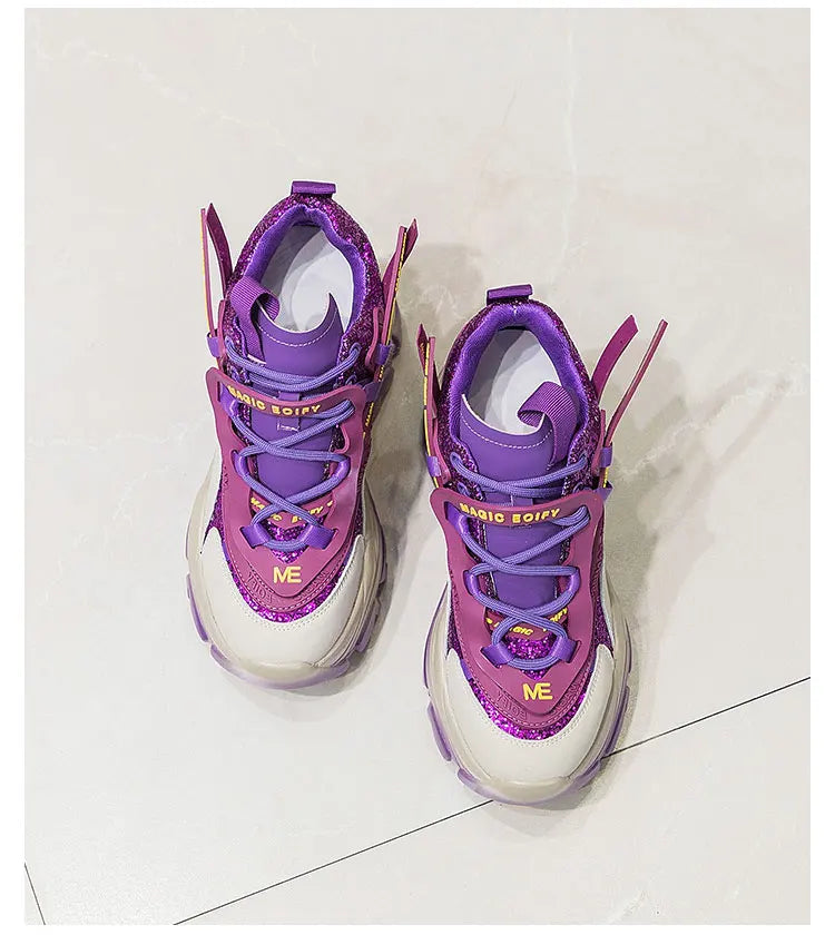 Glitter Platform High-Top Sneakers