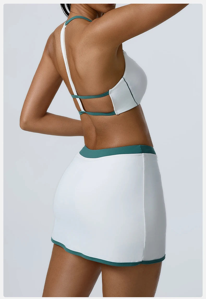 Split-Front Athletic Skirt Set