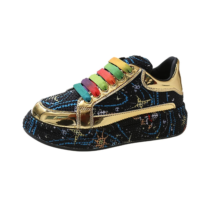 Rainbow Lace Metallic Sneakers