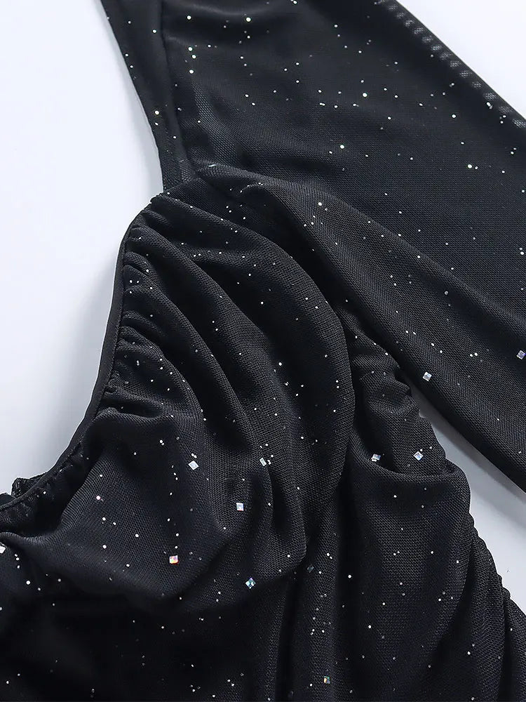 Sparkle Mesh Bodycon Mini Dress