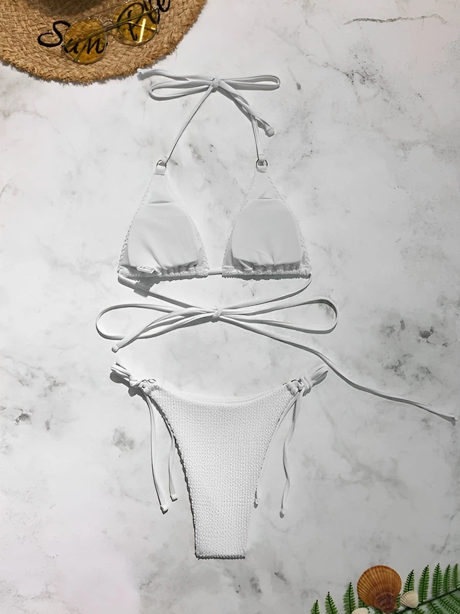 Crisscross Tie Bikini Set