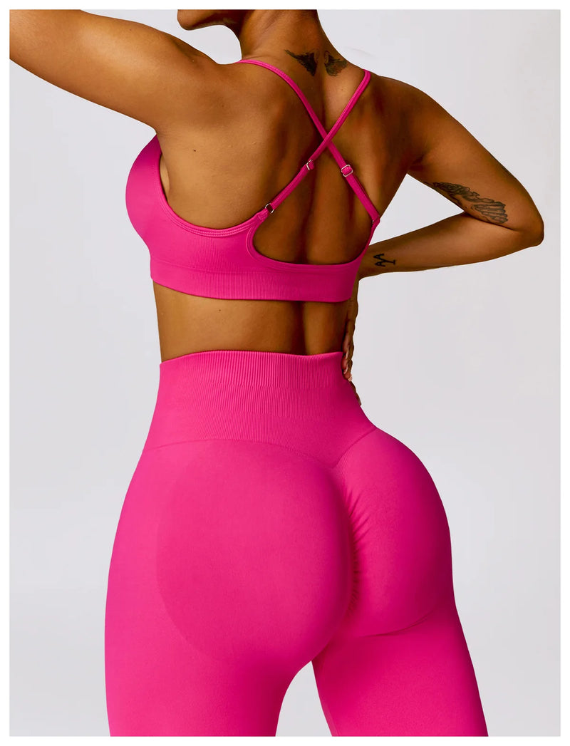 Ribbed Waist Flared Leggings