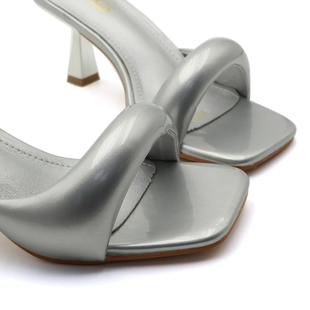 Square Toe Slip-On Heels