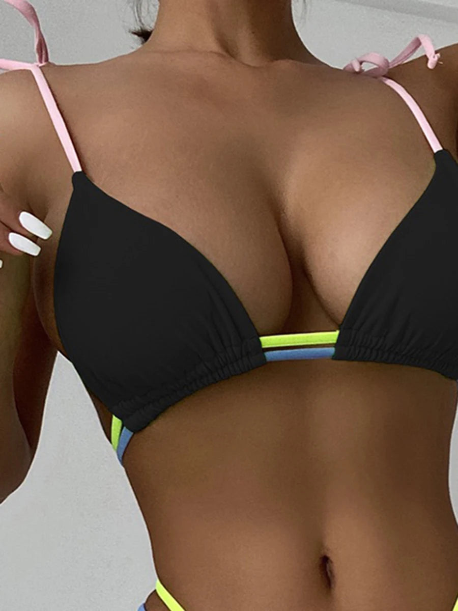Strappy Triangle Bikini Set