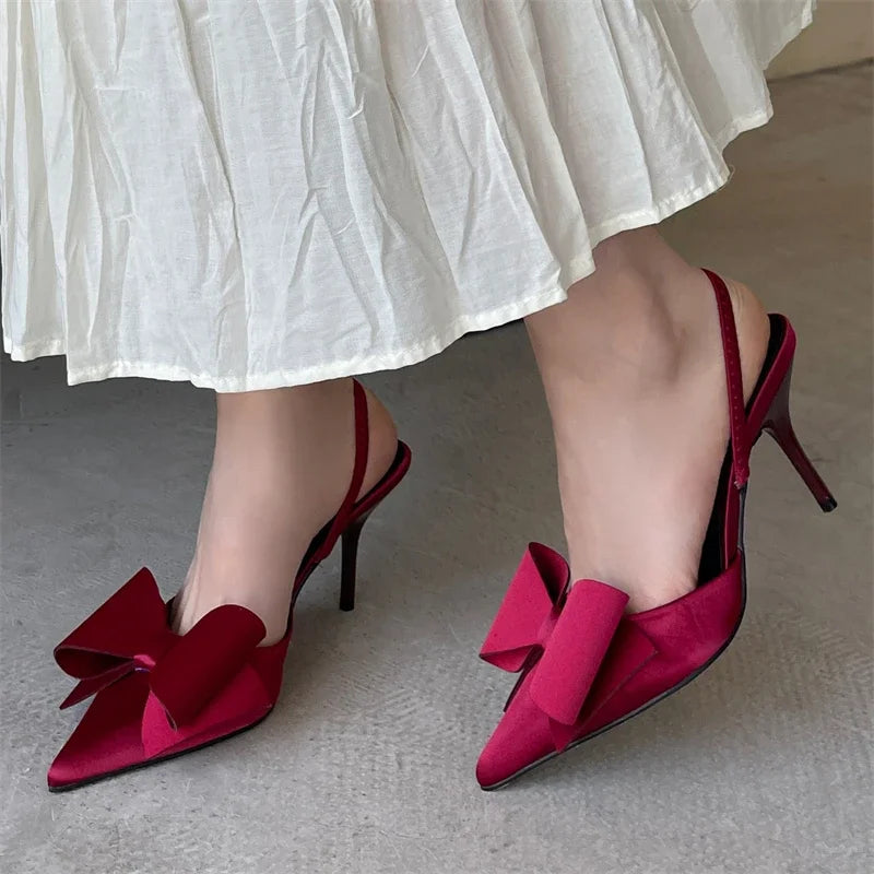 Bow Detail Slip-On Heels