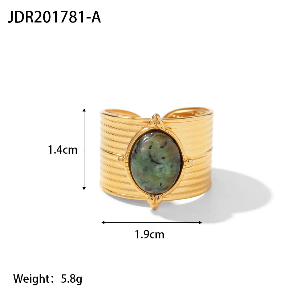 Boho Gemstone Statement Ring Set