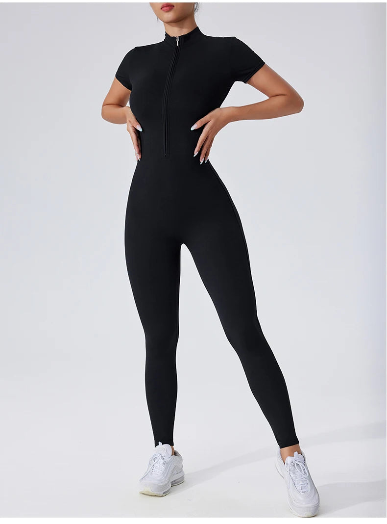 Sculpting Zip-Up Active Jumpsuit