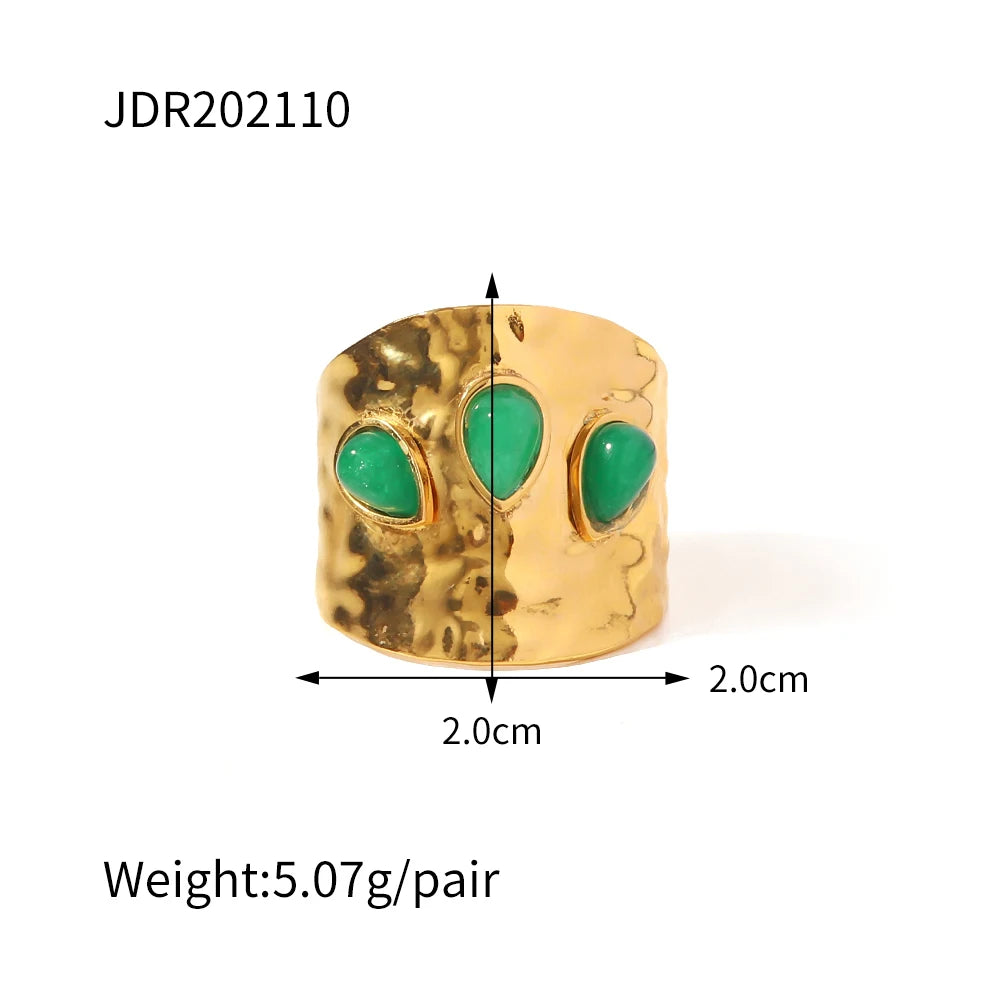Boho Gemstone Statement Ring Set