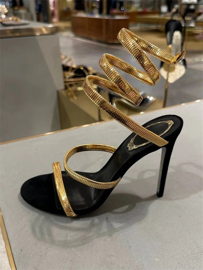 Spiral Strap Stiletto Heels