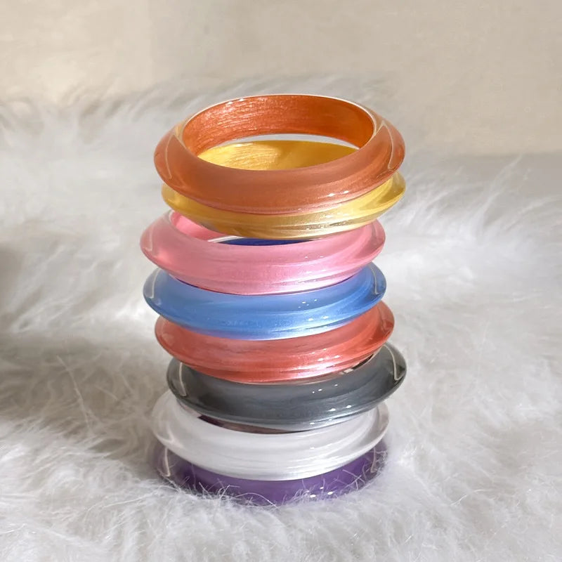 Colorful Resin Bangle Set