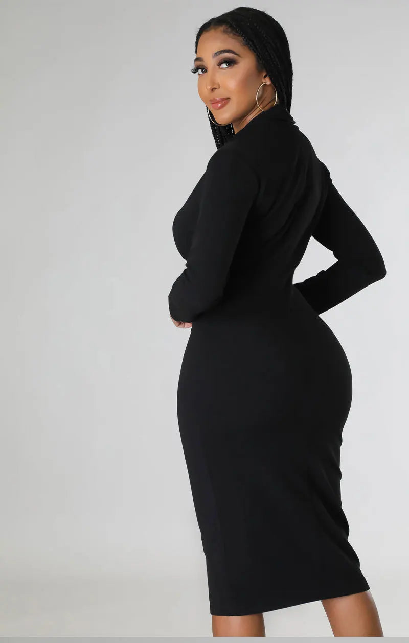Elegant White Long Sleeve Bodycon Dress
