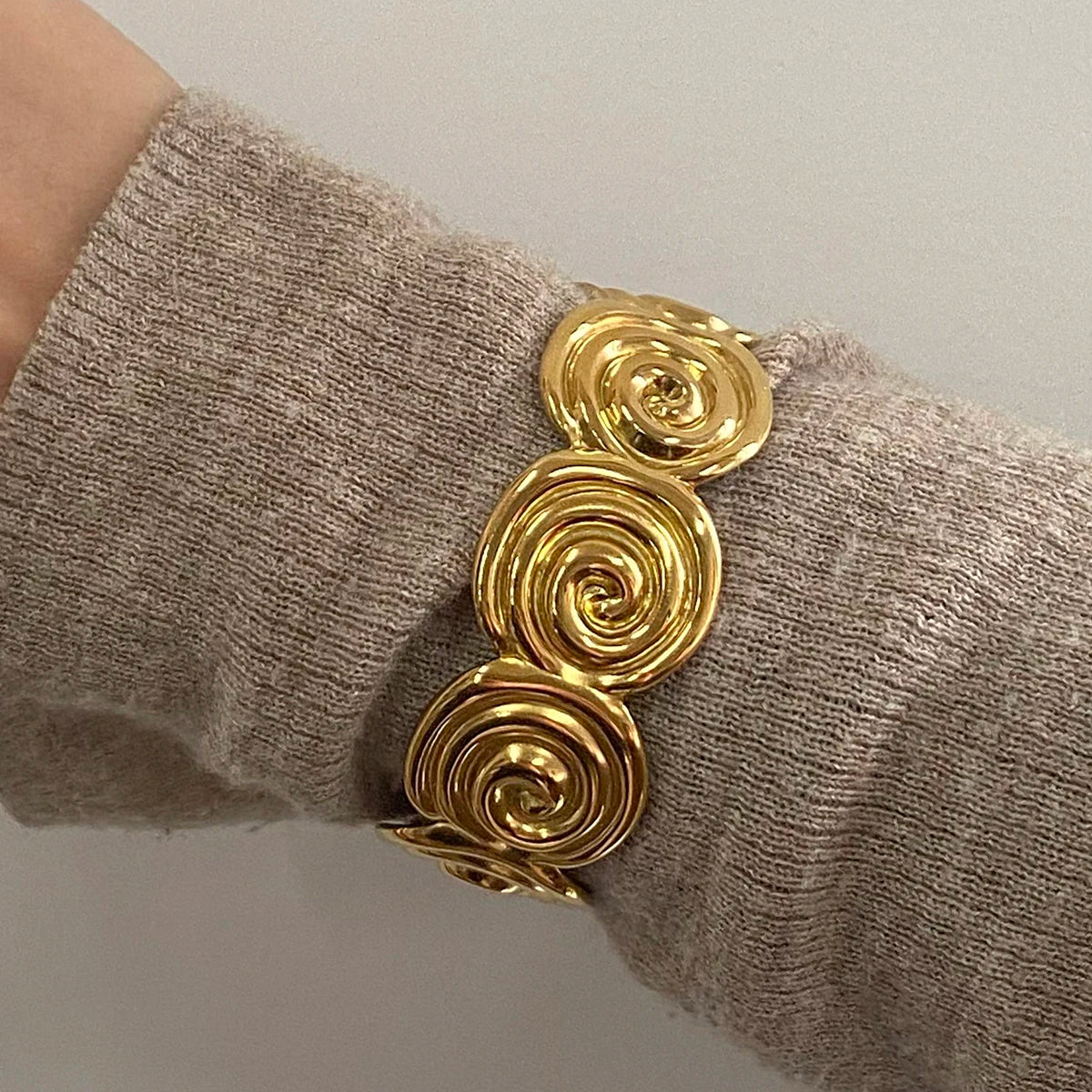 Abstract Spiral Cuff Bracelet