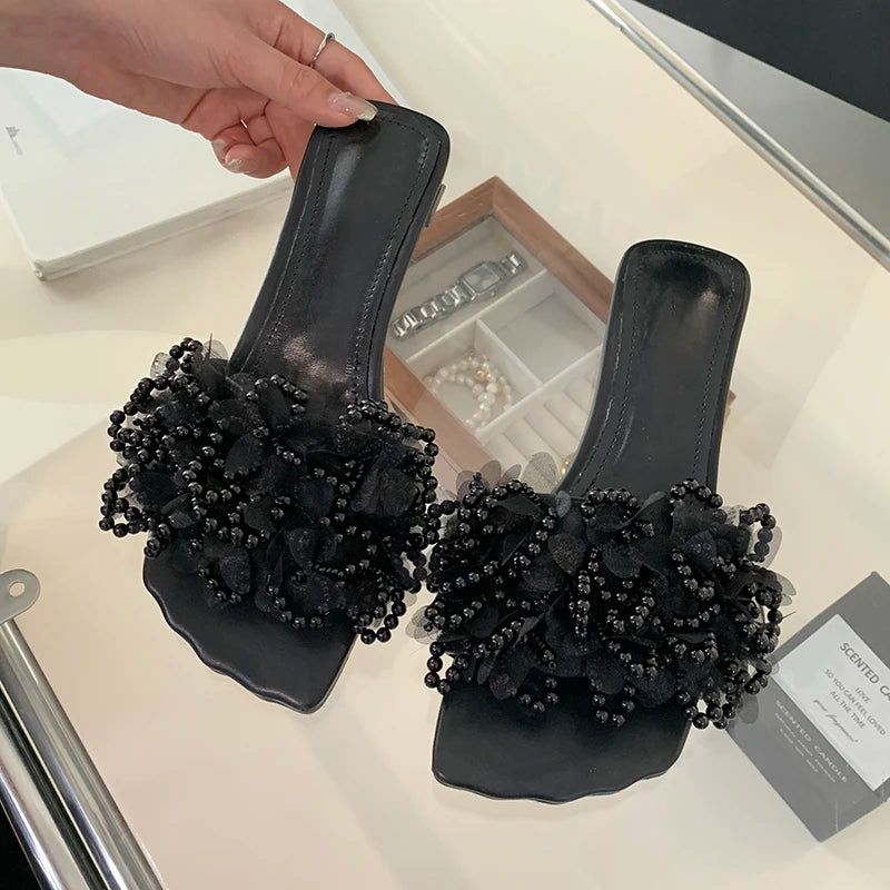 Pearl Bloom Heeled Sandals