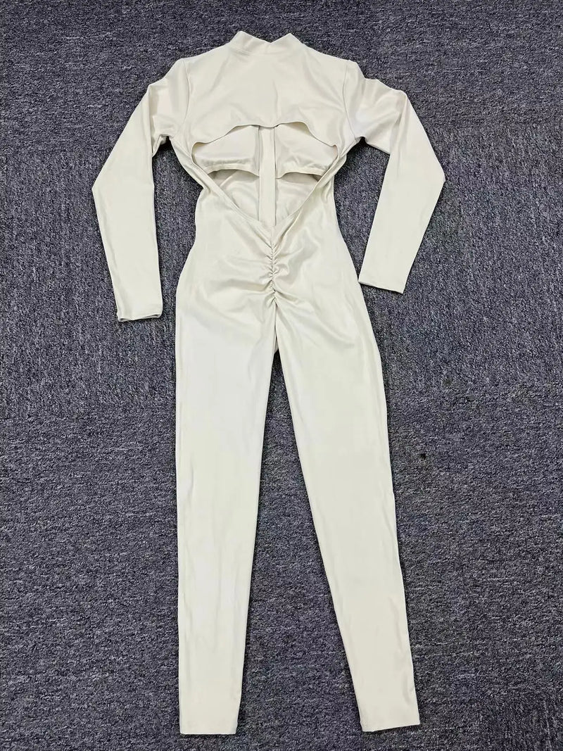 Backless SculptFit Long Sleeve Jumpsuit