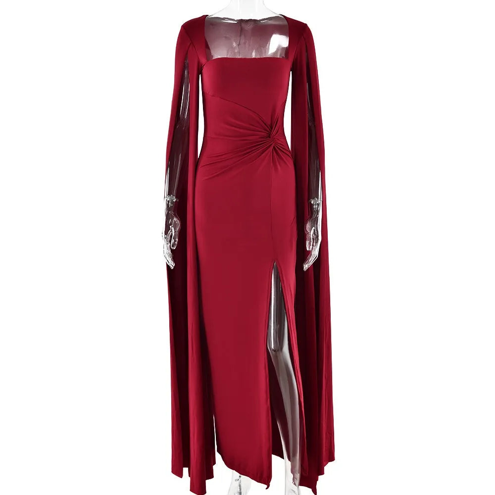 Cape Sleeve Strapless Evening Gown