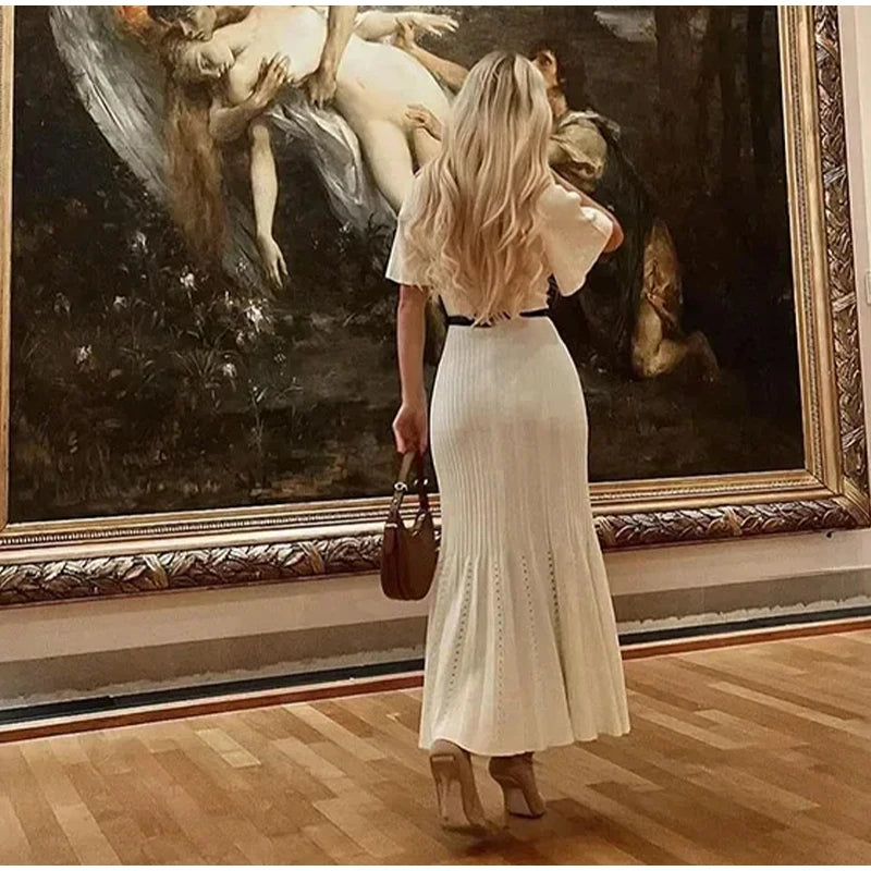 Button-Down Pleated Midi Dress