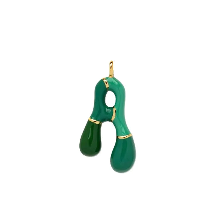Gold Chain with Green Pendant Necklace