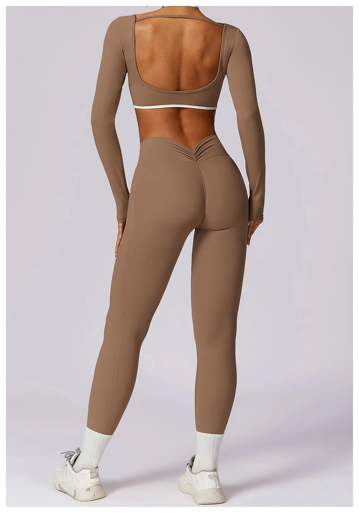 Square Neck Long Sleeve Workout Top