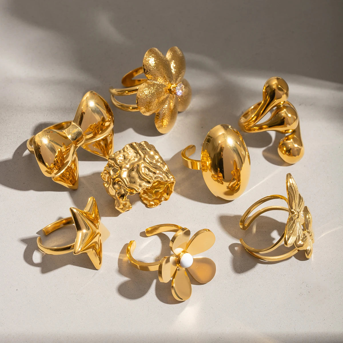 Iconic Motif Statement Ring Set