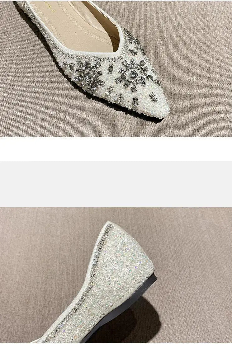 Embellished Pointed Toe Flats