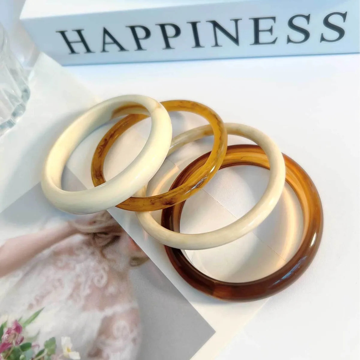 Resin Bangle Bracelet Set