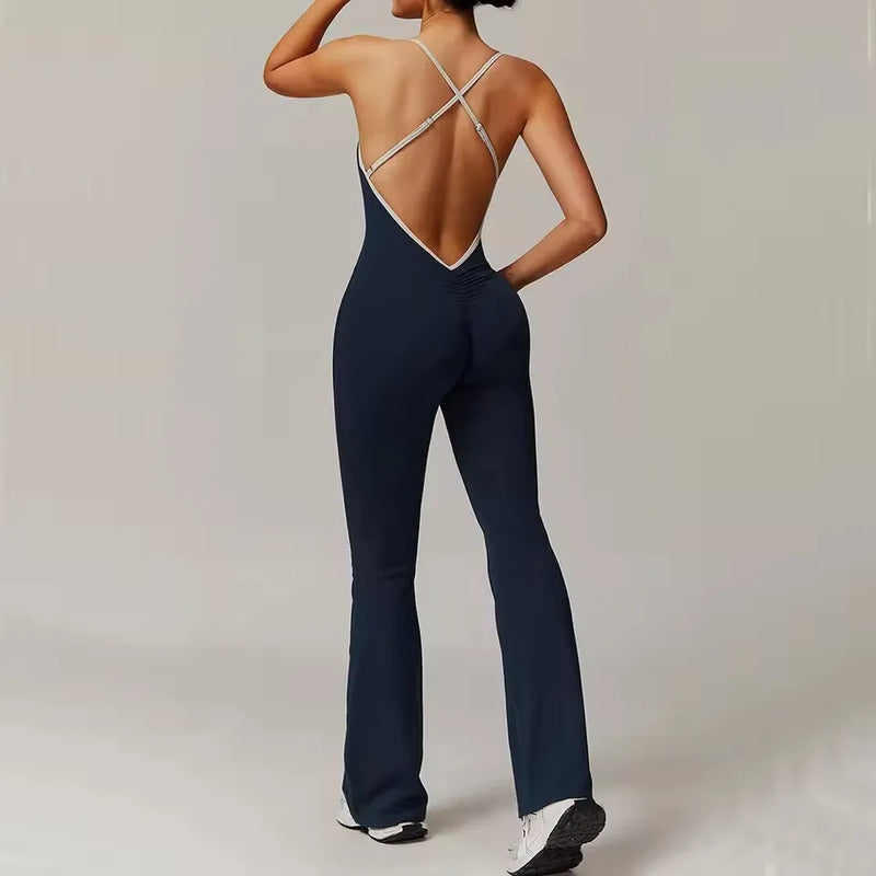 Strappy Flare-Leg Jumpsuit