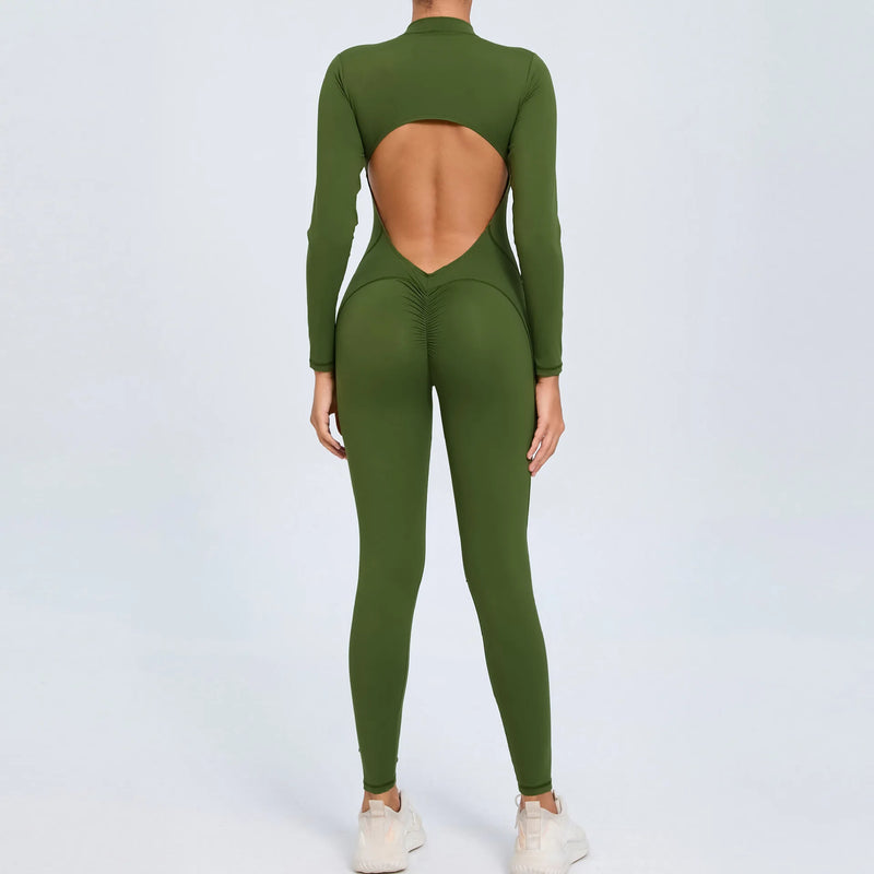 Backless SculptFit Long Sleeve Jumpsuit