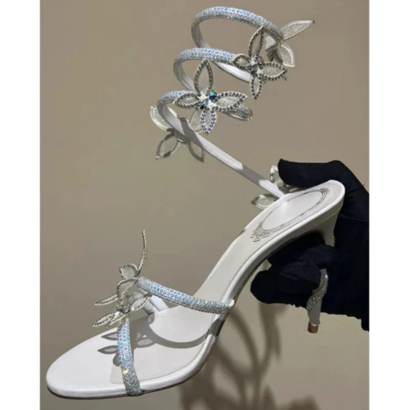 Sparkling Butterfly Wrap Heels