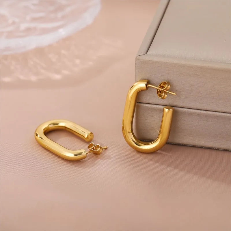 Chunky Square Hoop Earrings