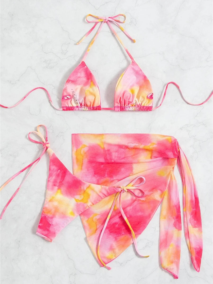 Tie-Dye Bikini with Sarong