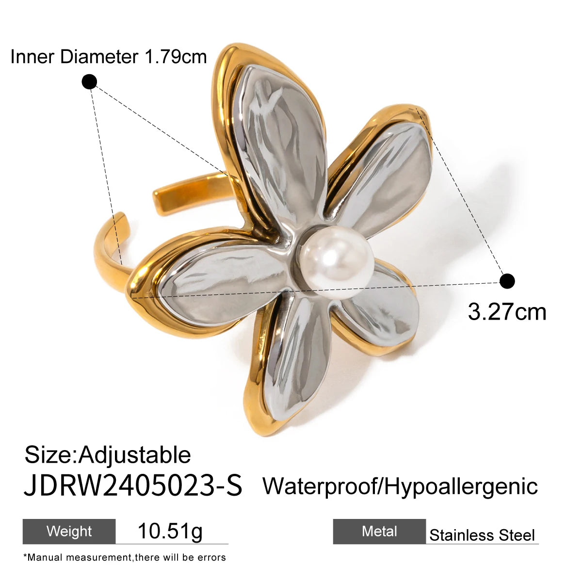 Pearl Bloom Flower Statement Ring