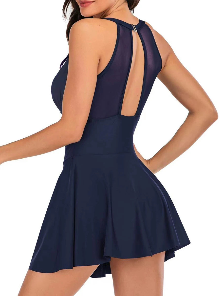 Elegant Mesh Panel Swimdress