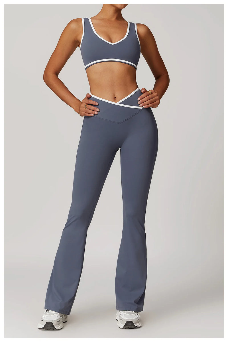 Crossover Flared Leggings Set