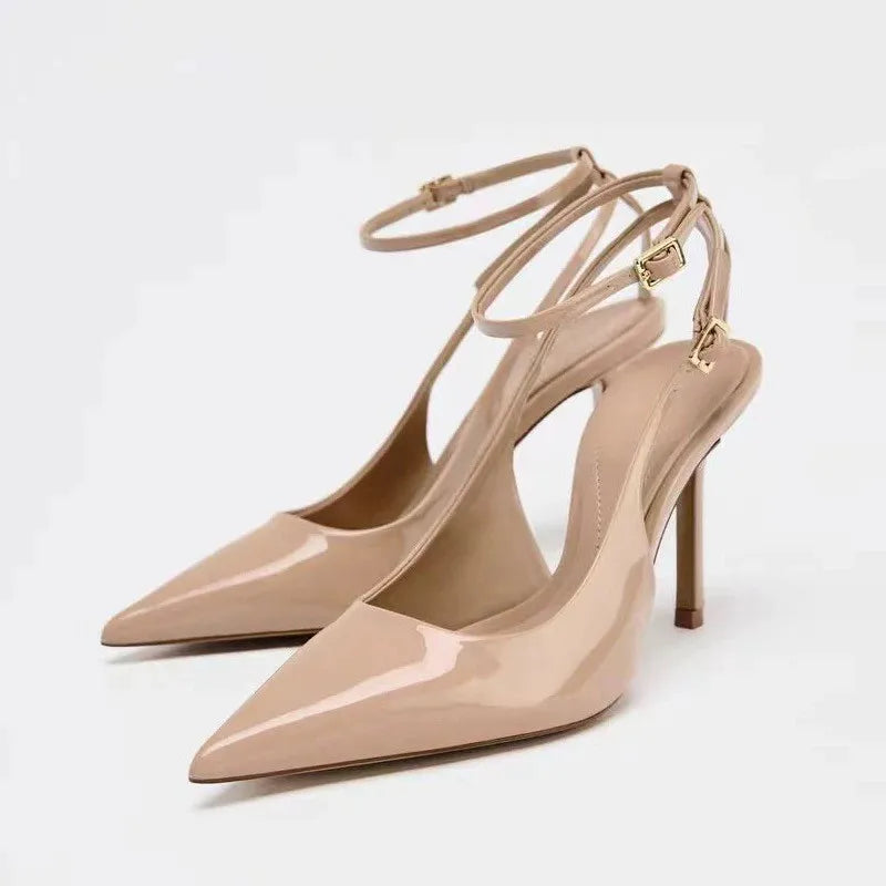 Patent Leather Ankle Strap Heels