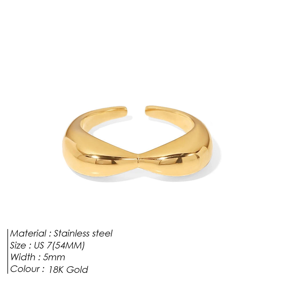 Bold Crossover Band Ring