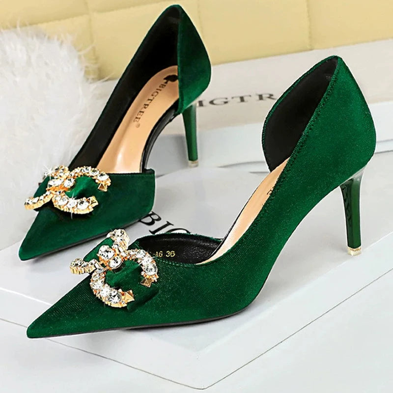 Crystal Embellished Stiletto Pumps