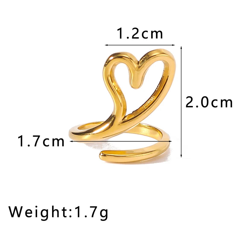 Open Heart Wrap Adjustable Ring