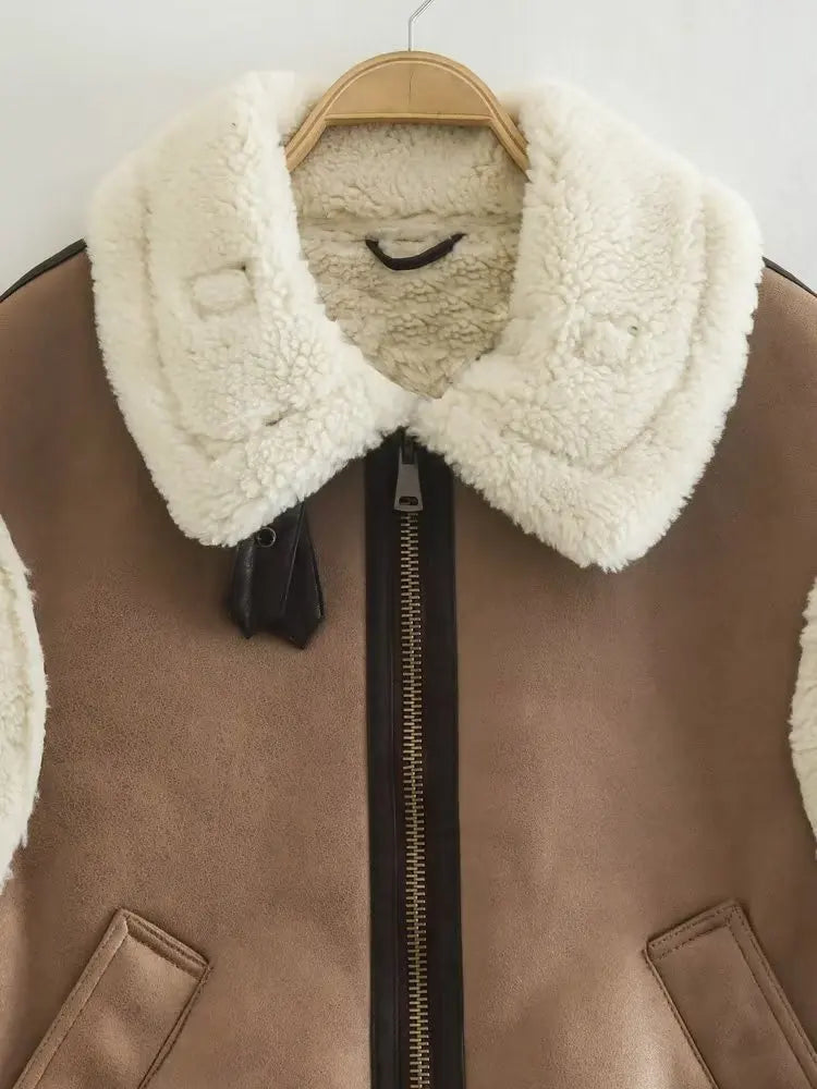 Faux Shearling Aviator Jacket